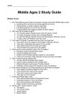 Middle Ages 2 Study Guide