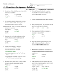 4 • Reactions In Aqueous Solution