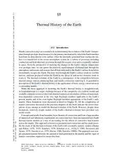 Thermal History of the Earth