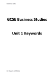 GCSE Business Studies Unit 1 Keywords