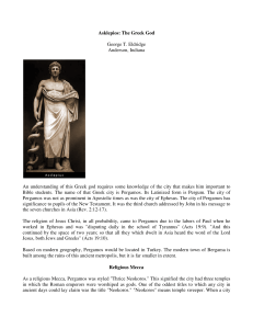 Asklepios: The Greek God George T. Eldridge Anderson, Indiana An