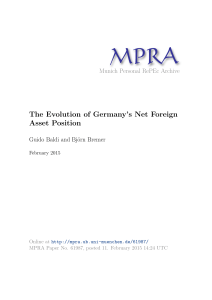 The Evolution of Germany`s Net Foreign Asset Position