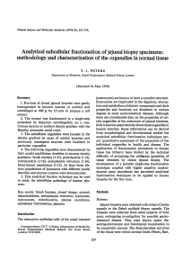 Analytical Subcellular Fractionation of Jejunal