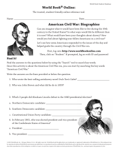 World Book® Online: American Civil War: Biographies