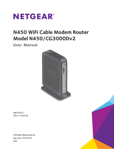 N450 WiFi Cable Modem Router N450/CG2000Dv2 User Manual
