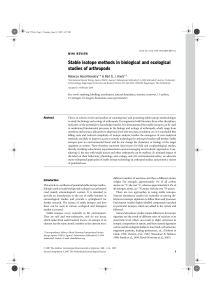 Stable isotope methods in biological and ecological studies of