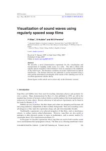 Visualization of sound waves using regularly spaced soap films