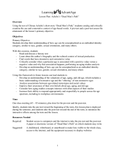 1 Lesson Plan: Achebe`s “Dead Man`s Path” Overview Using the text