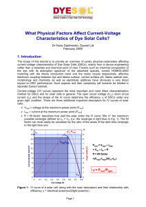 Dyesol: What physical factors affect current