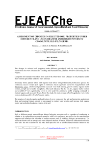 Assessment Of Changes In Selected Soil Properties