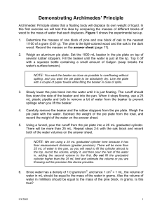 Demonstrating Archimedes` Principle