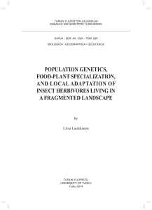 Population genetics, food-plant specialization, and local