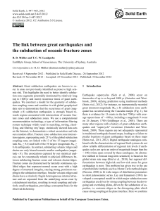 Solid Earth The link between great earthquakes and the subduction