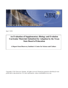 An Evaluation of Supplementary Biology and Evolution Curricular