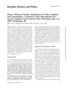 Dietary Reference Intakes: Implications for Fiber