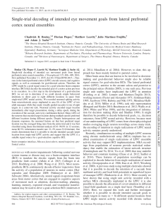 Single-trial decoding of intended eye movement goals from lateral