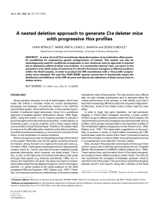 A nested deletion approach to generate Cre deleter mice with