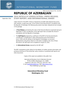 Republic Of Azerbaijan: 2016 Article IV Consultation—Press