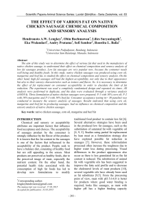 the effect of various fat on native chicken sausage chemical