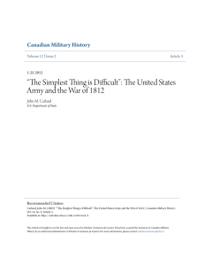 The United States Army and the War of 1812