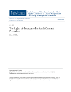 The Rights of the Accused in Saudi Criminal Procedure