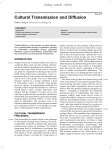 Cultural Transmission and Diffusion