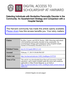 Detecting Individuals with Borderline Personality Disorder in
