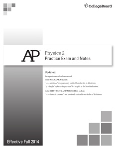 AP Physics 2 Practice Exam and Notes UPDATED