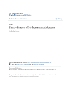Dietary Patterns of Mediterranean Adolescents