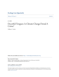 Deceitful Tongues: Is Climate Change Denial A Crime?