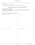 Dividing a Polynomial by a Binomial Divisor