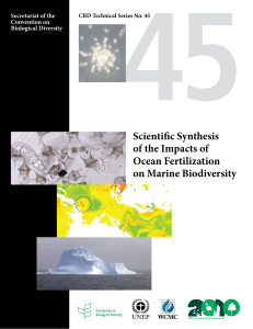 Scientific Synthesis of the Impacts of Ocean Fertilization