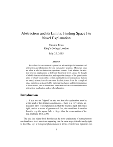 Abstraction and its Limits: Finding Space For Novel Explanation