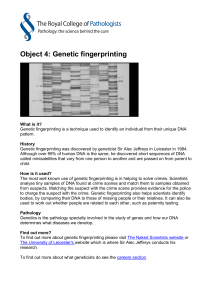 Object 4: Genetic fingerprinting