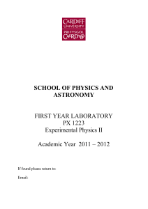 PX1223 Lab Manual Jan 2012 - Cardiff Physics and Astronomy