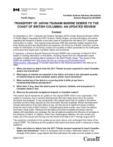 Transport of Japan tsunami marine debris to the coast of British
