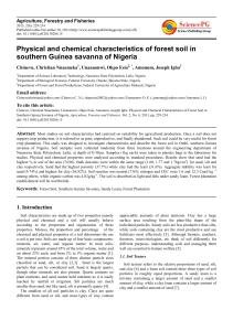 Physical and chemical characteristics of forest soil in southern