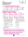 Finding Common Denominators 20 72 28 36 15 6 45 24 Sample