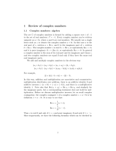 1 Review of complex numbers