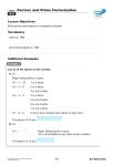 Factors and Prime Factorization 4-2
