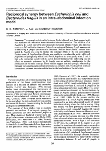 Reciprocal synergy between Escherichia co/i and Bacteroides