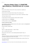 Chapter 10 Mechanical Properties of Fluids