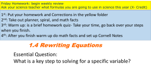 1.4 Rewriting Equations
