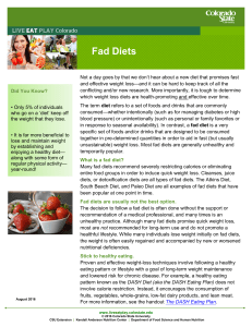 Fad Diets - Live Eat Play - Colorado State University