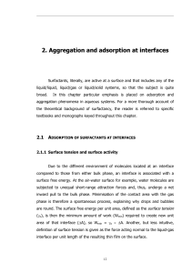 Aggregation and Adsorption at Interfaces