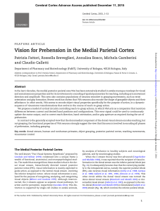 Vision for Prehension in the Medial Parietal Cortex - Gallettilab