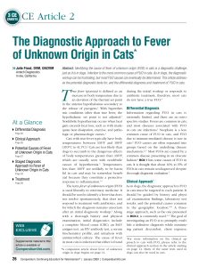 The Diagnostic Approach to Fever of Unknown Origin in Cats*