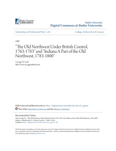 "The Old Northwest Under British Control, 1763-1783" and