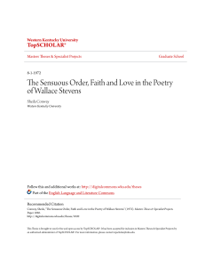 The Sensuous Order, Faith and Love in the Poetry