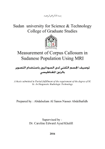 Measurement of Corpus Callosum in Sudanese Population Using MRI